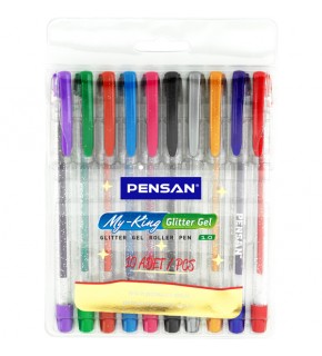 Pensan Tükenmez Kalem My-King Jel Simli 10 Renk
