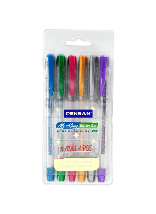 Pensan Tükenmez Kalem My-King Jel Simli 6 Renk