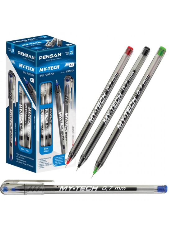 Pensan Tükenmez Kalem My-Tech 0.7 MM İğne Uç Mavi 2240 (1 Adet)
