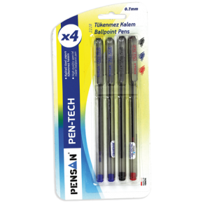 Pensan Tükenmez Kalem Pen Tech 0.7 MM Kırmızı 2228 (1 Adet)