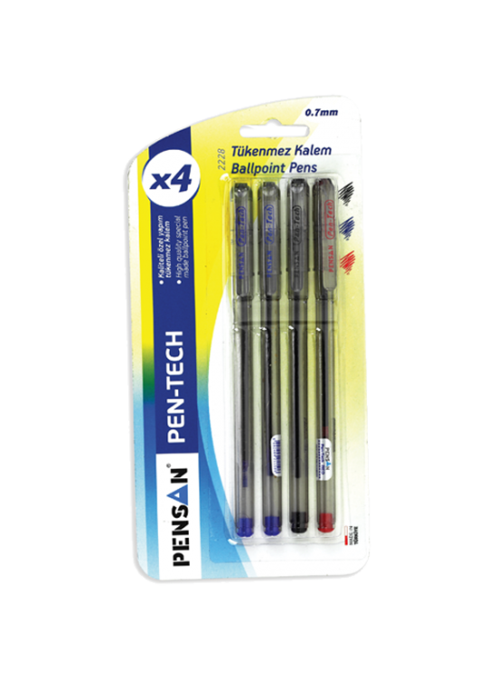 Pensan Tükenmez Kalem Pen Tech 0.7 MM Kırmızı 2228 (1 Adet)