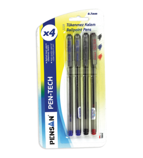 Pensan Tükenmez Kalem Pen Tech 0.7 MM Siyah 2228 (1 Adet)