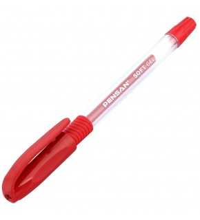Pensan Tükenmez Kalem Soft Gel Kırmızı 0.7 MM 2400 (1 Adet)