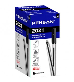 Pensan Tükenmez Kalem Üçgen Gövdeli Şeffaf Siyah 2021 (1 Adet)