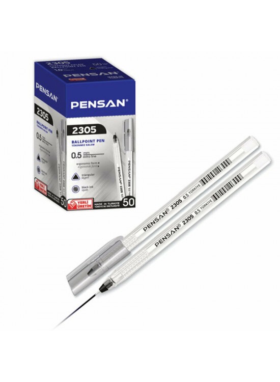 Pensan Tükenmez Kalem Üçgen Siyah 0,5 MM 2305 (1 Adet) Pensan Tükenmez Kalem Üçgen Siyah 0,5 MM 2305 (1 Adet)