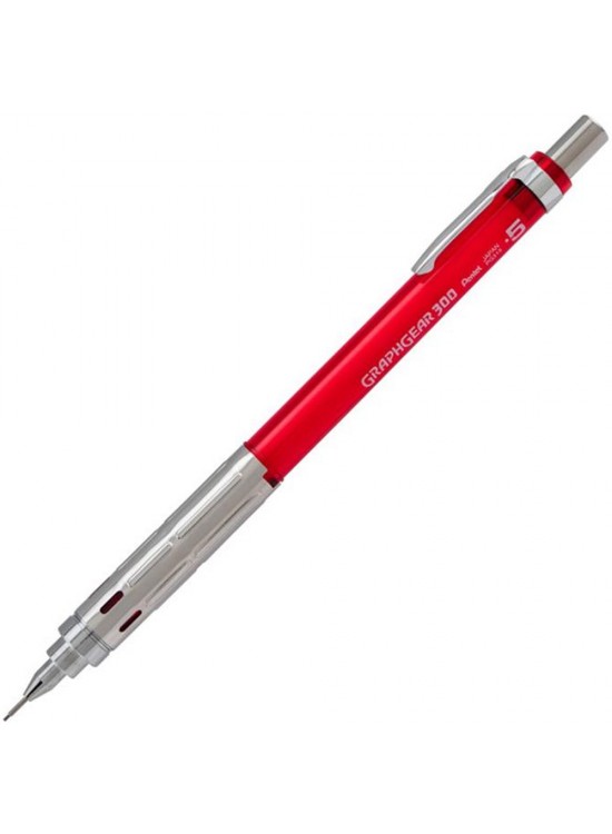 Pentel Teknik Çizim Ve Yazı Versatili 0.5 MM Kırmızı GraphGear 300