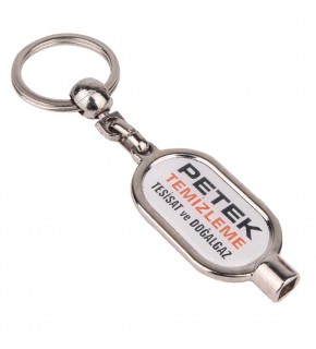 PETEK GÜMÜŞ ÇİFT YÖN PURJÖRLÜ METAL ANAHTARLIK