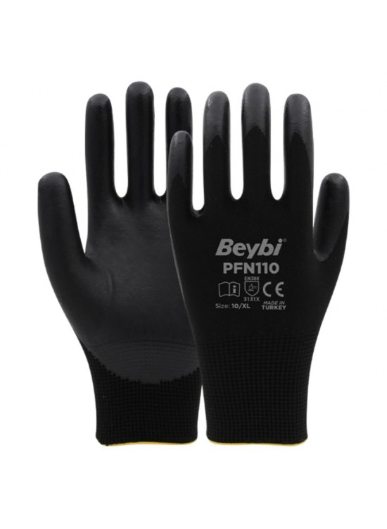 PFN110 9 Beden Siyah Polyester Örgü Üzeri ½ Köpük Nitril Kaplı Eldiven 12li Paket En388 (3131X) PFN110 9 Beden Siyah Polyester Örgü Üzeri ½ Köpük Nitril Kaplı Eldiven 12li Paket En388 (3131X)