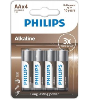 Philips Alkalin Kalem Pil AA 4 Lü