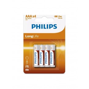 Philips Longlife İnce Kalem Pil AAA 4 Lü Ph-r03l4b/10