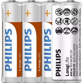 Philips Longlife İnce Kalem Pil AAA 4 Lü Ph-r03l4f/10