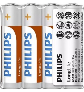 Philips Longlife İnce Kalem Pil AAA 4 Lü Ph-r03l4f/10