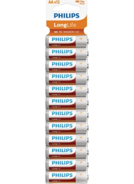 Philips Longlife Kalem Pil AA 12 Li