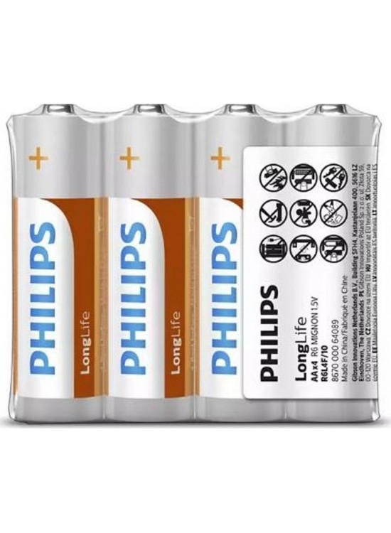 Philips Longlife Kalem Pil AA 4 Lü Ph-r6l4f/10