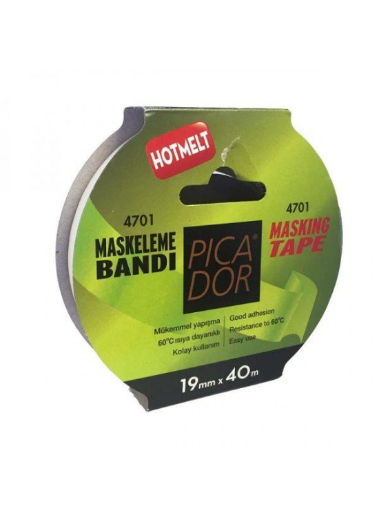 Picador Krepe (Maskeleme) Bantı 60 Derece Isıya Dayanıklı Askılı 19x40 4701 Picador Krepe (Maskeleme) Bantı 60 Derece Isıya Dayanıklı Askılı 19x40 4701