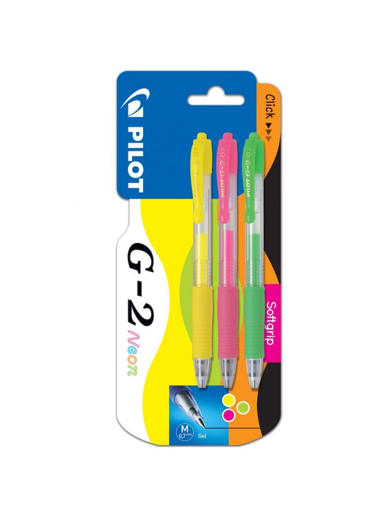 Pilot Roller Kalem Jel Mürekkepli 0.7 MM 3 Lü Neon S/P/Y G2 Pilot Roller Kalem Jel Mürekkepli 0.7 MM 3 Lü Neon S/P/Y G2