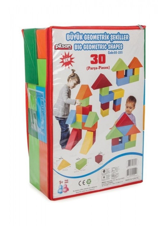 Pilsan Oyuncak Geometrik Büyük Şekiller 30 Parça 03235