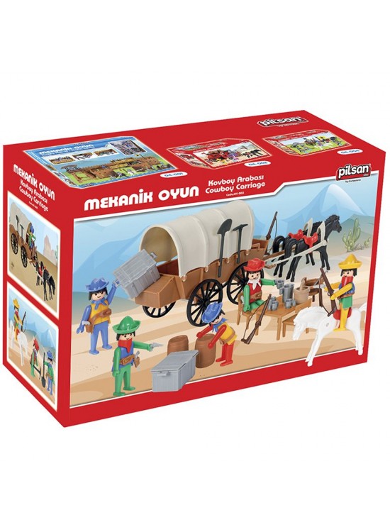 Pilsan Oyuncak Mini Mekanik Serisi: 2 Kovboy Arabası 04003 Pilsan Oyuncak Mini Mekanik Serisi: 2 Kovboy Arabası 04003