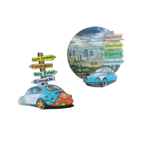 Piramit Ahşap Ankara Hatıra Magneti