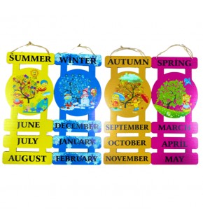 Piramit Ahşap Mevsimler Panosu 4 Lü Set