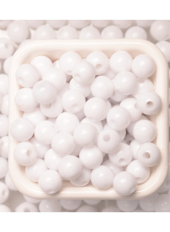 Plastik Boncuk 10Mm 500Gr Beyaz B3980