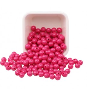 Plastik Boncuk 10Mm 500Gr Fuşya B0848