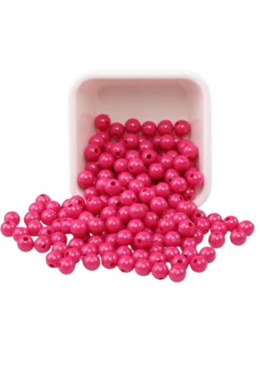 Plastik Boncuk 10Mm 500Gr Fuşya B0848