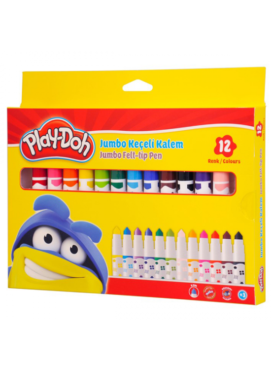 Play-Doh Keçeli Boya Kalemi Jumbo 12 Renk PLAY-KE010