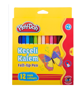Play-Doh Keçeli Kalem Karton Kutu 5 MM 12 Renk PLAY-KE007