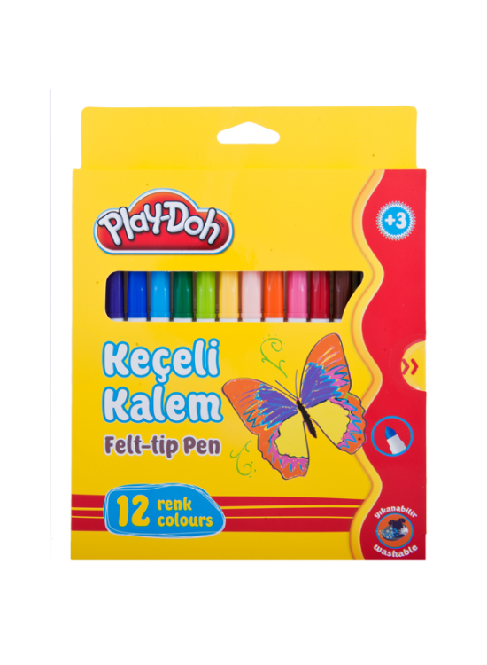 Play-Doh Keçeli Kalem Karton Kutu 5 MM 12 Renk PLAY-KE007