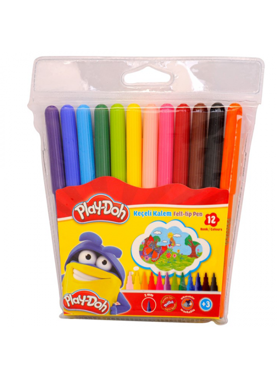 Play-Doh Keçeli Kalem Pvc 2 MM 12 Renk PLAY-KE005