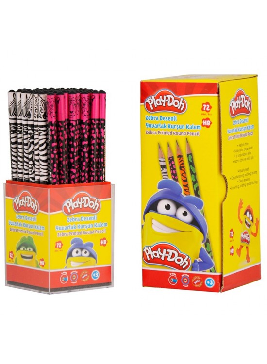 Play-Doh Kurşun Kalem Zebra Desenli Yuvarlak Play-KK010 (1 Adet)