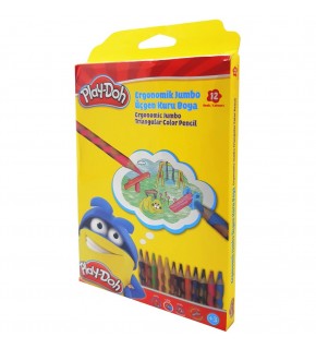 Play-Doh Kuru Boya Jumbo Oluklu 12 Renk PLAY-KU027