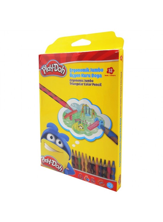 Play-Doh Kuru Boya Jumbo Oluklu 12 Renk PLAY-KU027