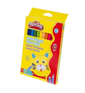 Play-Doh Kuru Boya Jumbo Üçgen 12 Renk PLAY-KU008