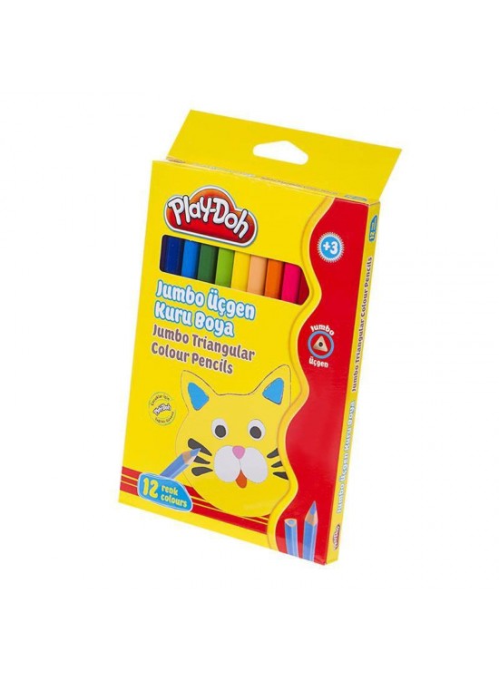 Play-Doh Kuru Boya Jumbo Üçgen 12 Renk PLAY-KU008