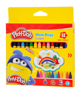 Play-Doh Mum Pastel Boya Crayon Yuvarlak 12 Renk CRN-CR004