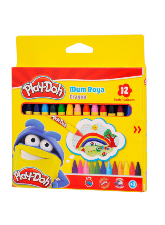 Play-Doh Mum Pastel Boya Crayon Yuvarlak 12 Renk CRN-CR004