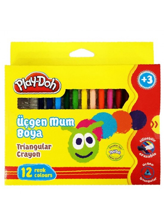 Play-Doh Üçgen Crayon (Mum) Boya 12 Renk PLAY-CR008