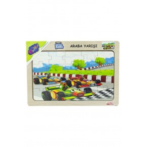 Play Wood Ahşap Eğitici Puzzle Araba Yarışı ONY-93/94/95/