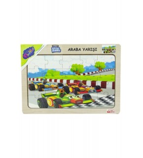 Play Wood Ahşap Eğitici Puzzle Araba Yarışı ONY-93/94/95/
