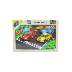 Play Wood Ahşap Eğitici Puzzle Araba Yarışı ONY-93/94/95/