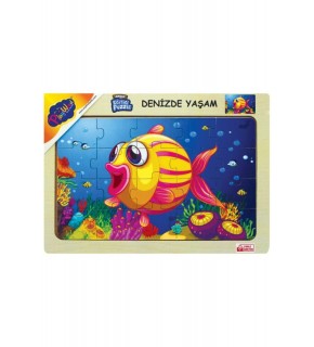 Play Wood Ahşap Eğitici Puzzle Denizde Yaşam ONY-187