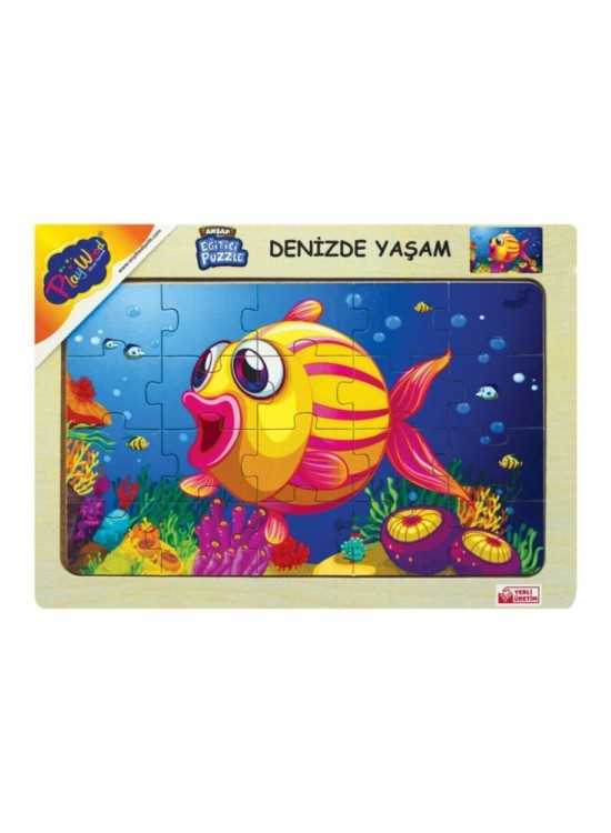Play Wood Ahşap Eğitici Puzzle Denizde Yaşam ONY-187