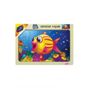 Play Wood Ahşap Eğitici Puzzle Denizde Yaşam ONY-187