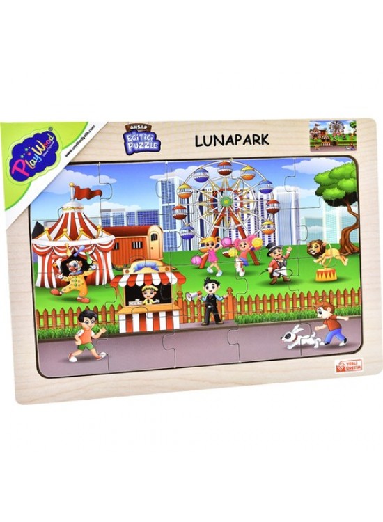 Play Wood Ahşap Eğitici Puzzle Lunapark ONY-69