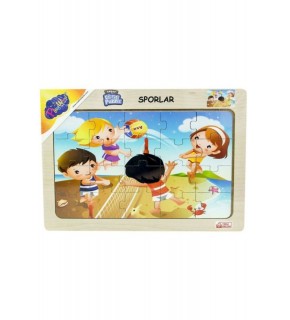 Play Wood Ahşap Eğitici Puzzle Sporlar ONY-85