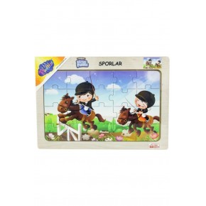 Play Wood Ahşap Eğitici Puzzle Sporlar ONY-85