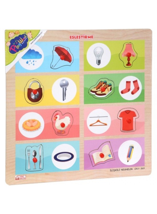 Play Wood Ahşap Tutmalı Eşleştirme İlişkili ONY-369/370