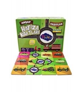 Play Wood Ahşap Tutmalı Hafıza Kartları Taşıtlar ONY-08